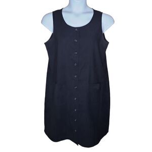 VINTAGE 90s Talbots goth button up pinafore‎ dark academia dress M